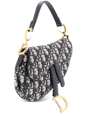 Dior Saddle Handbag Oblique Canvas Mini shoulder bag - Blu