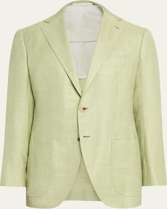 Cesare Attolini Mens Cashmere, Silk and Linen Single-Breasted Sport Coat