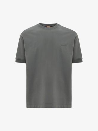 Genti Stretch T-shirt | Donkergrijs