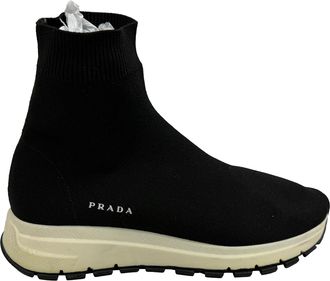 Prada Pre-owned Womens Knit Sock Sneakers in Black - Size 37.5 EU/IT