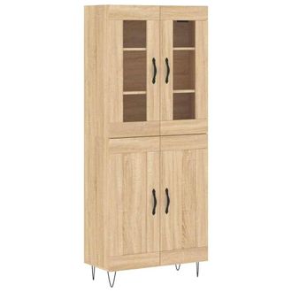 Berkfield Home Highboard Sonoma Oak 69.5x34x180 cm Engineered Wood in Light Oak