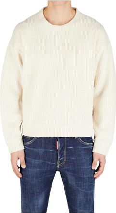 Dsquared2 Casual Lodge Life Sweatshirt - Heren - Ronde hals truien - Wit - M - Katoen - Truien & Vesten