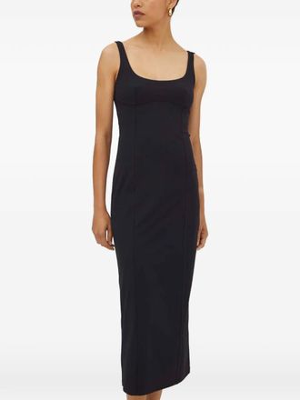 Patrizia Pepe scoop-neck midi dress - Zwart