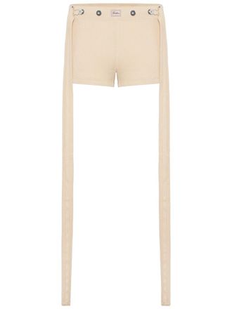 Jean Paul Gaultier Beige Long Straps Fitted Shorts