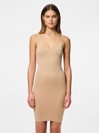 Pieces Unterkleid PIECES PCBALLROOM LONG SINGLET NOOS BC, Damen, Gr. S, N-Gr, beige (nature), Jersey, Obermaterial: 95% Nylon, 5% Elasthan, unifarben, slim f
