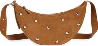 Madewell Handbags Womens Dried Acorn Suede Studded Crossbody Strap GBO3765