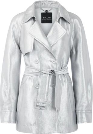 Marc Cain Jassen, Dames, Grijs, M, Polyester, Lichtgewicht outdoorjack met glans