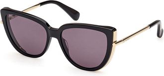 Max Mara MM0095 LIZ1 01A Womens Sunglasses Black Size 56