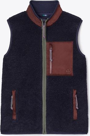 Tory Burch Womens Fleece Zip Vest, size XS
