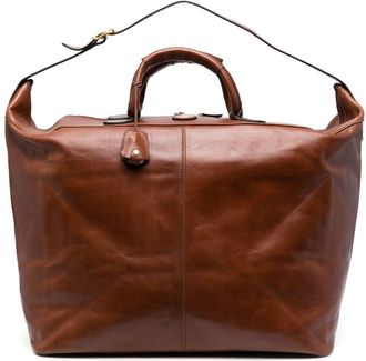 The Bridge logo-plaque leather holdall - unisex - Calf Leather/Calf Leather - OS - Brown