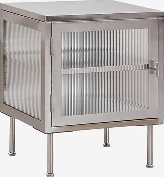 Sklum Mesa Auxiliar En Acero Y Cristal Paoline Sklum
