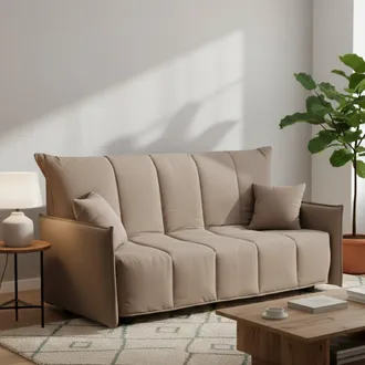 Dmora Talamo Italia - Divano Letto 3 Posti Ardis, Sof&agrave; Con Apertura A Carrello In Tessuto Imbottito, Braccioli Standard, 100% Made In Italy, Cm 190x90h85, T