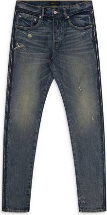 Purple Blue Skinny Shadow Seam Coated Jeans