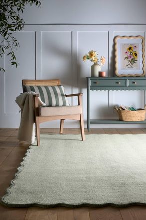 Origin Store Scalloped Elsie in Light Green | Size: 120 cm x 170 cm