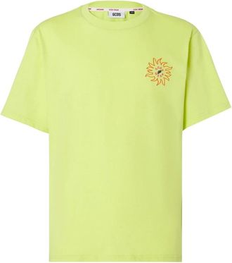 GCDS Surfing Wirdo T-shirt - Heren - T-shirts - Groen - L - Katoen - Tops
