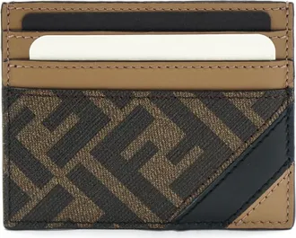 Fendi Wallets & Cardholders, male, Brown, Size: ONE SIZE All-over Logo Card Holder