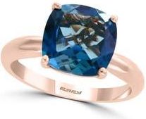 Effy 14K Rose Gold Cushion Cut London Blue Topaz Ring at Nordstrom Rack, Size 7