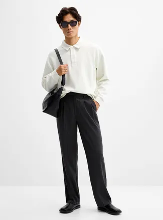 Lindbergh Mens Gray banker-stripe pant Straight fit