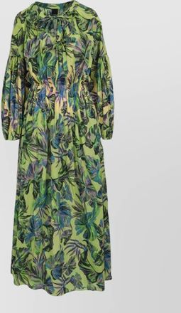 Pinko maxi dress floral print elasticated waist tie