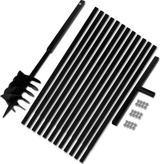 vidaXL Taladro De Tierra Con Mango 180 Mm Con Tubo De Extensi&oacute;n 13 M Acero Vidaxl