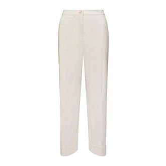 Elena Miro Cropped Plooibroek - Dames - Vrijetijds broeken - Wit - 5XL - Katoen - Broeken