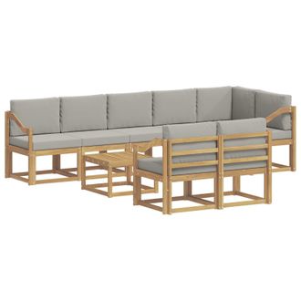 vidaXL Conjunto De Sof&aacute;s De Exterior 9 Pcs Blanco Y Gris Claro Vidaxl