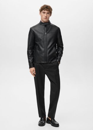 Mango Giubbotto similpelle zip nero - Uomo - XXL - MANGO MAN