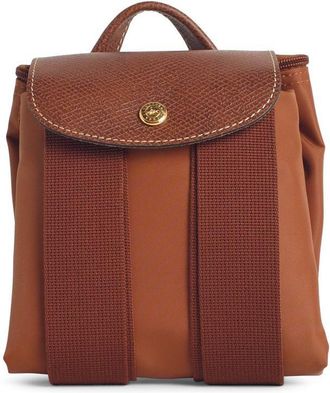 Longchamp M Le Pliage Original Cognac Canvas Backpack