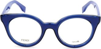 Fendi Glasses, female, Blue, Size: ONE SIZE Acetate Round Eyeglasses Frames