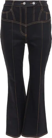 Ellery Presentism Corset blue overstitched crop boot cut jeans 26