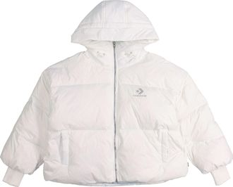 Converse (WMNS) Converse Short Down Fill Puffer Hooded Jacket Asia Sizing White 10019326-A01