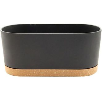 OEM Maceta Monobloque Con Orificios De Drenaje Y Bandeja, Apta Para Uso Interior Y Exterior, Estilo Contempor&aacute;neo, Gris Claro, 40 X 17,8 Cm -crezuo