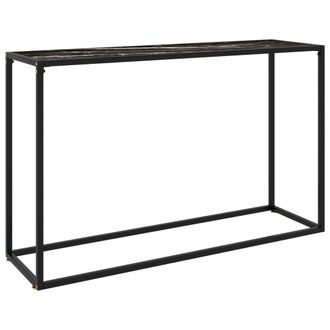 vidaXL Mesa Consola Vidrio Templado Negro 120x35x75 Cm Vidaxl