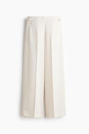 H&M Wide Tailored Trousers in Cream at Nordstrom, Size 10