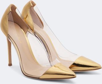 Gianvito Rossi Plexi 105 leather and PVC pumps
