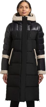 Khujo Desna2 Womens Long Winter Coat Warm Parka with Plush Elements, Inner Waist Drawstring, Backpack Straps and Magnetic Cover Strip Desna2 XS-XXL, black, 
