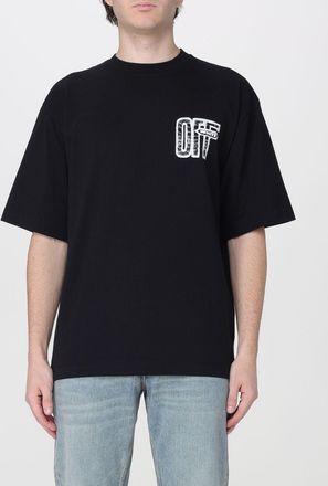 Off-white Relaxed Fit Cotton T-shirt with Front Logo and Contrast Arrow Print