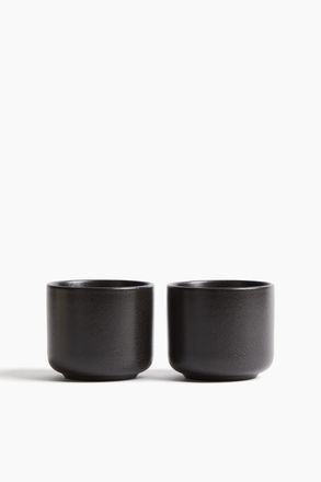 H&M 2er-Pack Becher mit reaktiver Glasur - Schwarz