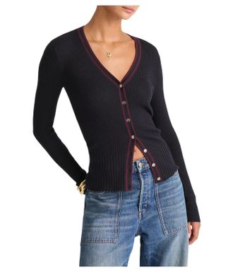 Madewell Cardigan Sweater Womens Dark Navy Merino Wool V-Neck GBO3758