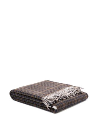 Autry checked fringed throw - Brown