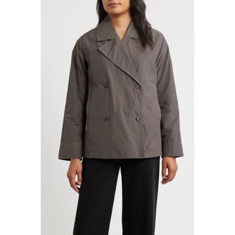 Eileen Fisher Organic Cotton Blend Crop Trench Coat in Rye at Nordstrom Rack, Size Large