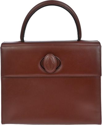 Cartier Cartier Vintage Must De Cartier Leather Burgundy Leather Handbag (Pre-Owned)