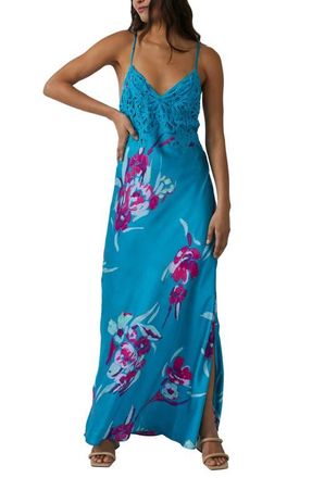 Free People Forever Yours Floral Slip Dress in River Combo at Nordstrom, Size Medium