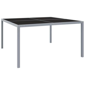 vidaXL Mesa De Jard&iacute;n De Acero Y Vidrio Gris 130x130x72 Cm Vidaxl