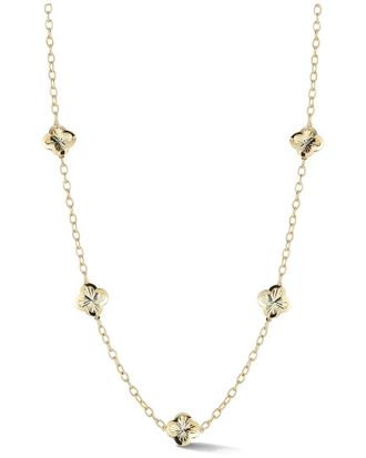 Ember Fine Jewelry 14K Cut Clover Station Necklace