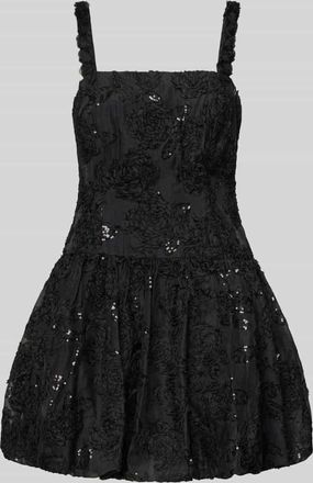 Adrianna Papell Cocktailkleid mit Karree-Ausschnitt und Pailletten in Black, Größe 34