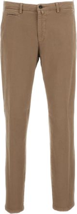 BRIGLIA 1949 Beige Stretch Cotton Straight-Leg Pants