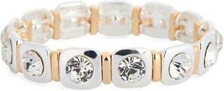 Nordstrom Rack Crystal Accent Stretch Bracelet in Clear- Silver- Gold at Nordstrom Rack