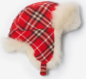 Burberry Check Wool Trapper Hat