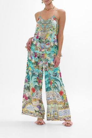 Camilla Wide Leg Trouser With Front Pockets Gardens Of Queluz at Nordstrom, Size Medium Au